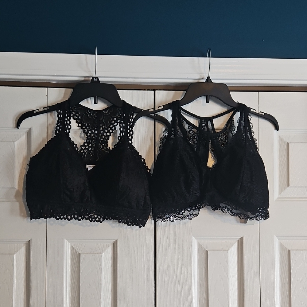 Maurices Elegant Black Lace Bralette Set
